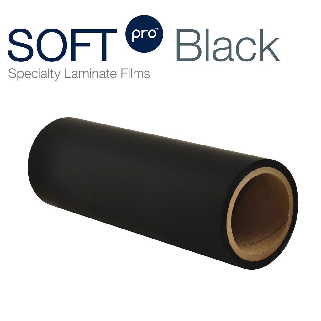 1.4 mil SOFTpro Black 12.75" x 3280' x 3" Core A/I Laminate Film