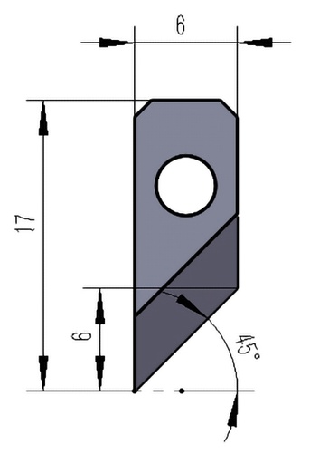 [8H171.20.18.0000313] E19-10 3mm Single-bevel V-Cut Blade for FINISHpro series(2/pack)