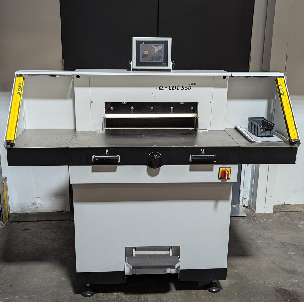 Used RIGO E-Cut 550 Electric Programmable Guillotine w/Side Tables ...